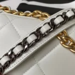 CHANEL 19 WOC 19CM WHITE LAMBSKIN GOLD - Image 4