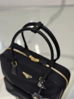 PRADA MEDIUM TOP HANDLE BAG 30 IN BLACK NYLON AND CALFSKIN TRIM - Image 3