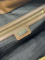 PRADA LARGE TOP HANDLE BAG 35 IN CHERRY WOOD NYLON AND CALFSKIN TRIM - Image 3