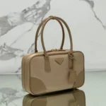 PRADA MEDIUM TOP HANDLE BAG 30 IN DRIED MOSS NYLON AND CALFSKIN TRIM - Image 2