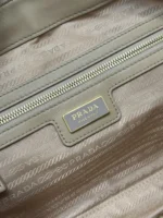 PRADA LARGE TOP HANDLE BAG 35 IN DRIED MOSS NYLON AND CALFSKIN TRIM - Image 5