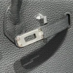 HERMES BIRKIN 25 IN CHARCOAL GRAY SILVER HARDWARE - Image 5