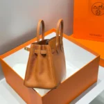HERMES 25S MEDIUM BIRKIN 25 IN BURNT ORANGE CALFSKIN GOLD HARDWARE - Image 3