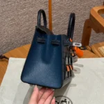HERMES BIRKIN FAUBOURG TOUCH 20 IN NAVY BLUE WITH SILVER HARDWARE - Image 2