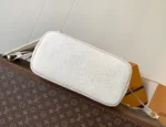 LV NEVERFULL MM TOTE BAG 32 IN WHITE MIX ORANGE CALFSKIN - Image 2
