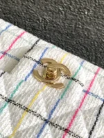 CHANEL MEDIUM 25 CLASSIC BAG IN LIGHT PINK MIX BLACK WOOL TWEED - Image 6