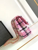 CC MEDIUM 25 CLASSIC BAG IN LIGHT PINK MIX BLACK WOOL TWEED - Image 9