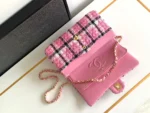 CC MEDIUM 25 CLASSIC BAG IN LIGHT PINK MIX BLACK WOOL TWEED - Image 3