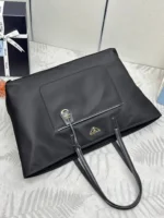 PRADA CLASSIC TOTE BAG 43 IN BLACK RE-NYLON FABRIC - Image 2