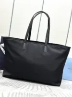 PRADA CLASSIC TOTE BAG 43 IN BLACK RE-NYLON FABRIC - Image 3