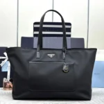 PRADA CLASSIC TOTE BAG 43 IN BLACK RE-NYLON FABRIC