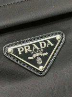 PRADA SHOULDER BAG 27 IN BLACK RE-NYLON TRIANGLE LOGO - Image 2