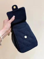CHANEL 25 HANDBAG 30 IN DARK BLUE DENIM GOLD HARDWARE - Image 8