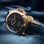 PANERAI LUMINOR REP 1:1 WATCH GOLD NEEDLE BLUE LEATHER VS FACTORY 44MM - Image 3