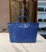 Goyard Anjou PM Reversible Tote Bag in Blue Goyardine - Image 5