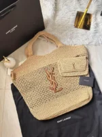 YSL Saint Laurent Icare Maxi raffia tote bag