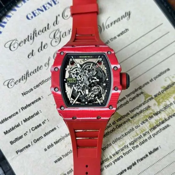 Richard Mille RM35-02 Replica 1:1 Watch Red Full Carbon BBR 45mm